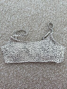 Xhilaration Cream and Black Speckled Cropped Tank Top